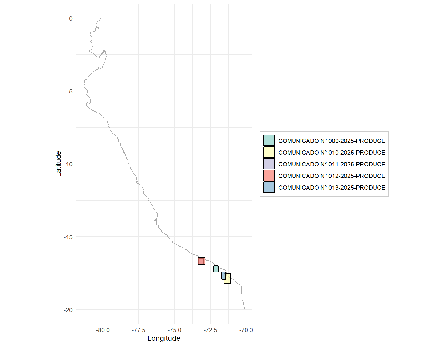 Visualization of closed areas with ggplot