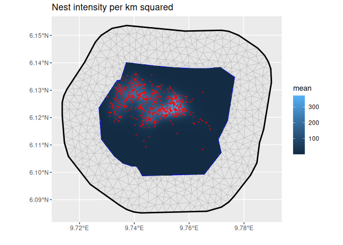 Nest intensity per km squared