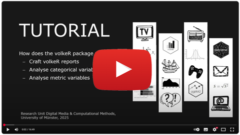 Video tutorial: Introduction to the volkeR package